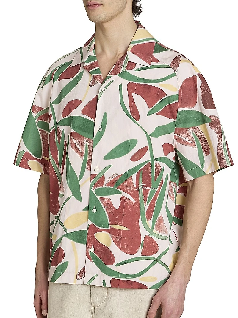 Printed Cotton Camp Shirt