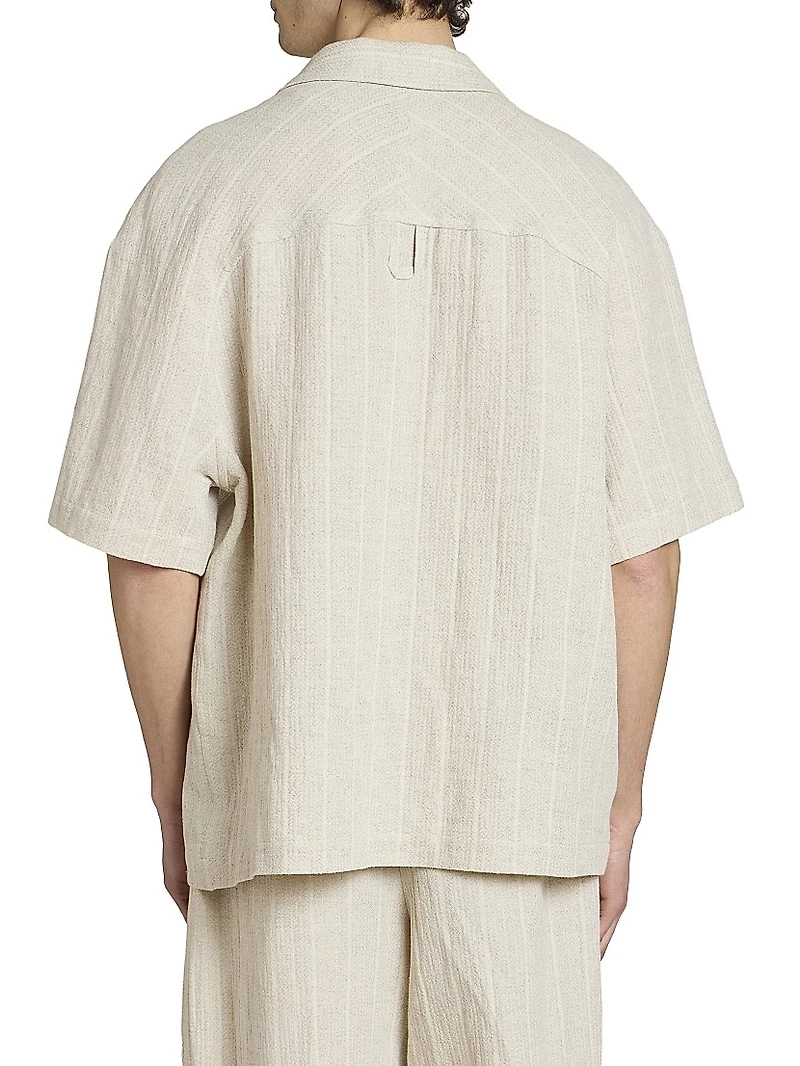 Fonccio Cotton-Linen Camp Shirt