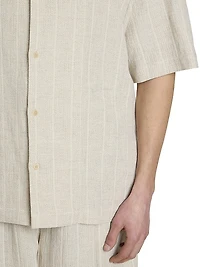 Fonccio Cotton-Linen Camp Shirt