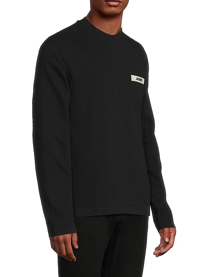 Cotton Logo Long-Sleeve Shirt