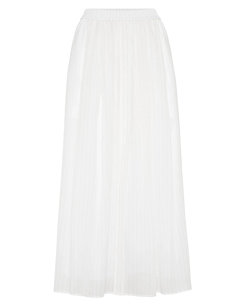 Cotton Pinstripe Organza Full Skirt