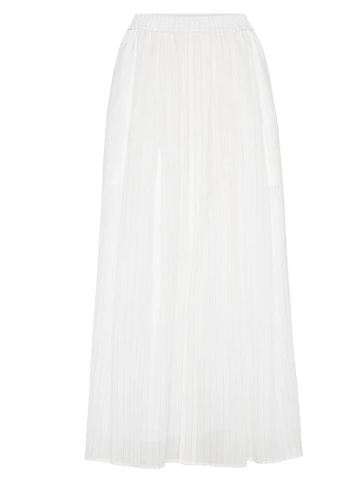 Cotton Pinstripe Organza Full Skirt