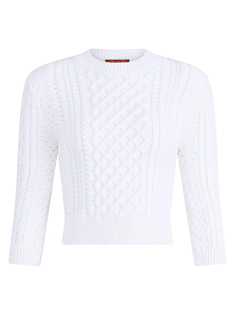 Cabbie Cable-Knit Cotton-Blend Sweater