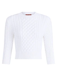 Cabbie Cable-Knit Cotton-Blend Sweater