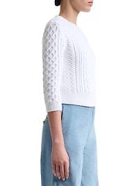 Cabbie Cable-Knit Cotton-Blend Sweater