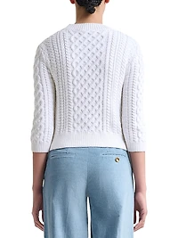 Cabbie Cable-Knit Cotton-Blend Sweater