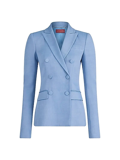 Indiana Virgin Wool Blend Double-Breasted Jacket