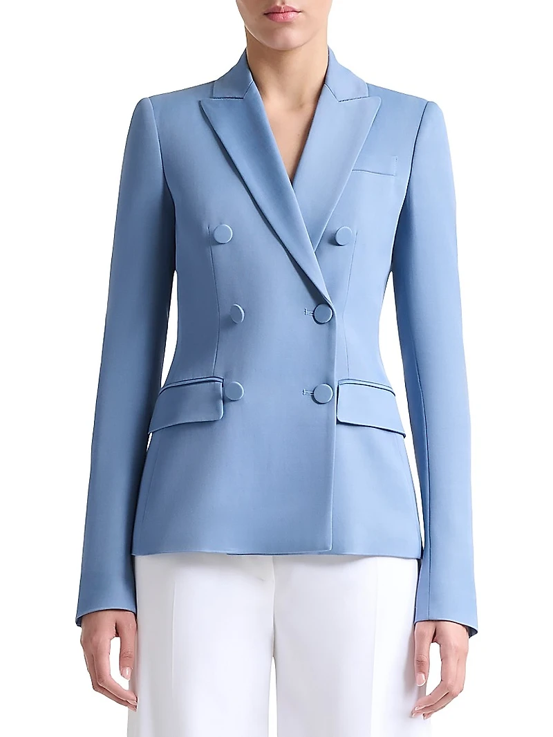 Indiana Virgin Wool Blend Double-Breasted Jacket
