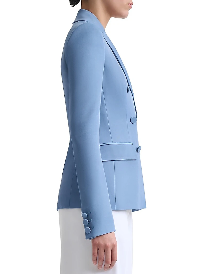 Indiana Virgin Wool Blend Double-Breasted Jacket