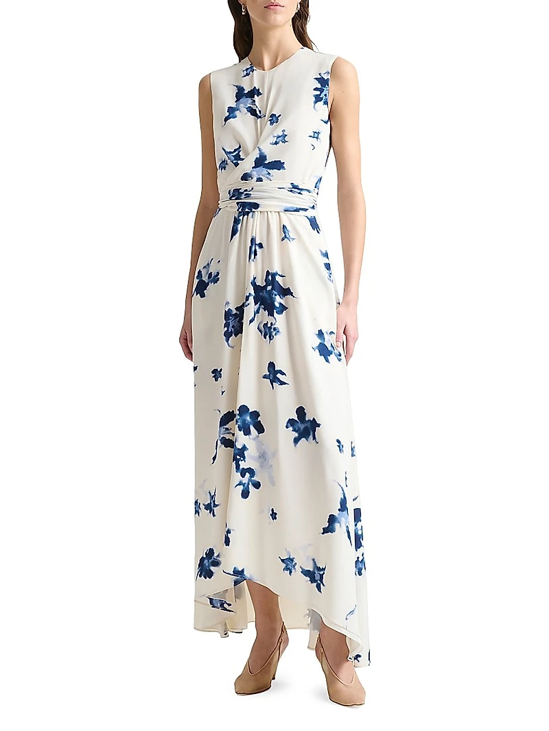 Penny Floral Silk High-Low Dress