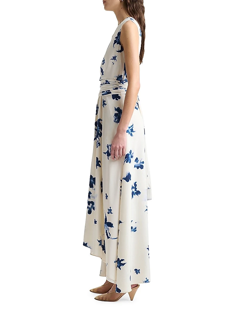 Penny Floral Silk High-Low Dress