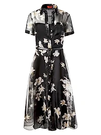 Kiera Floral Silk Midi-Dress