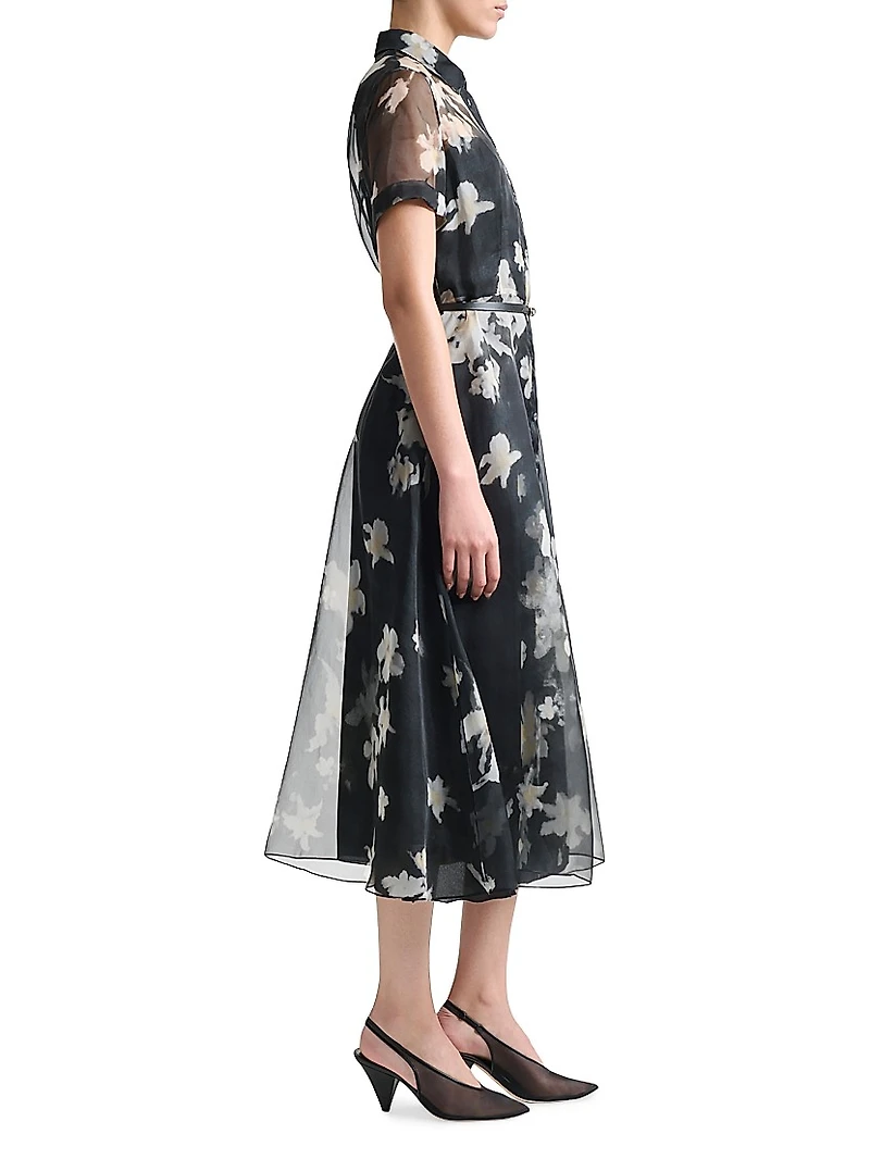 Kiera Floral Silk Midi-Dress
