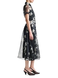 Kiera Floral Silk Midi-Dress