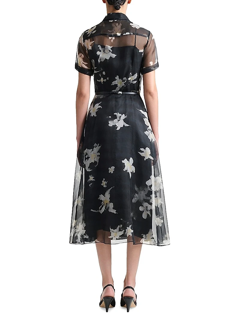 Kiera Floral Silk Midi-Dress
