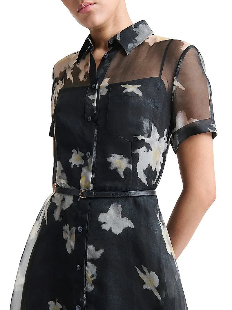 Kiera Floral Silk Midi-Dress