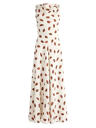 Drina Kiss-Print Maxi Dress