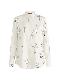 Chika Botanical-Print Silk Shirt
