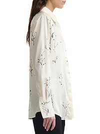 Chika Botanical-Print Silk Shirt