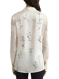 Chika Botanical-Print Silk Shirt