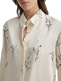 Chika Botanical-Print Silk Shirt