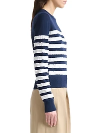 Skippy Striped Merino Wool-Silk Sweater