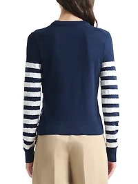 Skippy Striped Merino Wool-Silk Sweater