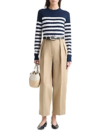 Skippy Striped Merino Wool-Silk Sweater