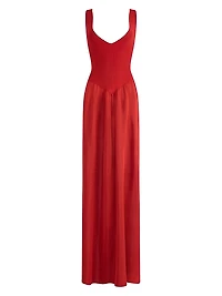 Lollie Ribbed-Bodice Maxi Dress