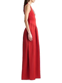 Lollie Ribbed-Bodice Maxi Dress