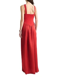 Lollie Ribbed-Bodice Maxi Dress