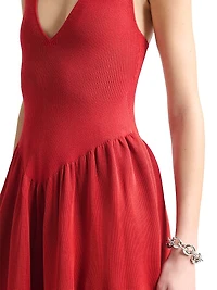 Lollie Ribbed-Bodice Maxi Dress