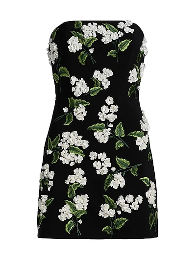 Velia Floral Appliqué Bandeau Minidress
