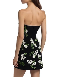 Velia Floral Appliqué Bandeau Minidress