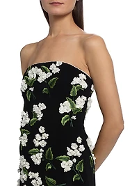 Velia Floral Appliqué Bandeau Minidress