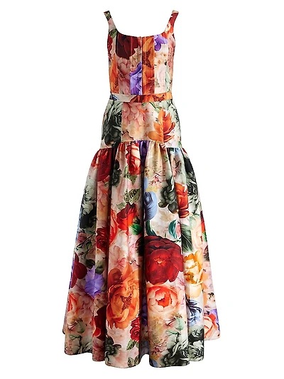 Diana Floral Drop Waist Maxi Dress