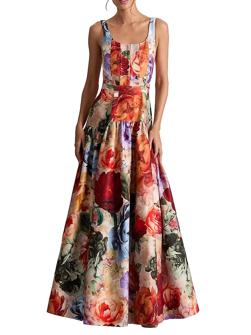 Diana Floral Drop Waist Maxi Dress