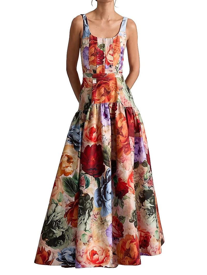 Diana Floral Drop Waist Maxi Dress