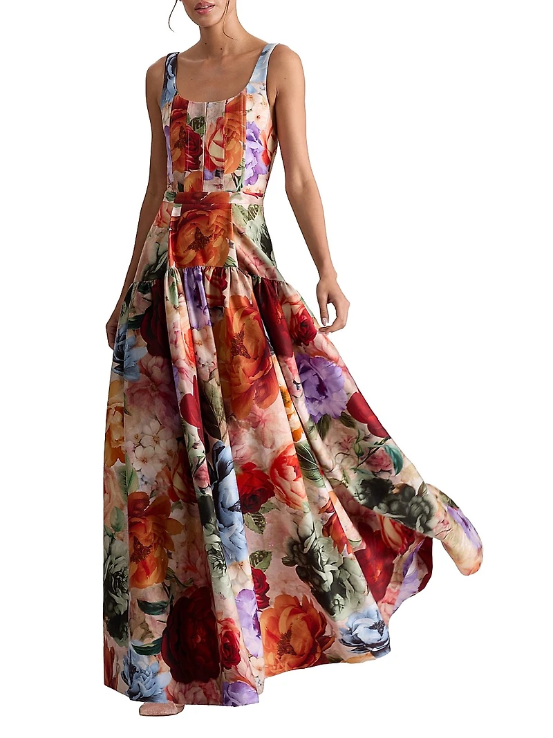 Diana Floral Drop Waist Maxi Dress