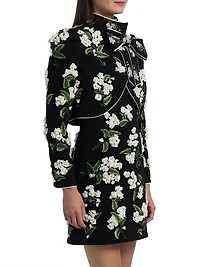 Addison Floral Appliqué Cropped Jacket