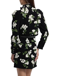 Addison Floral Appliqué Cropped Jacket
