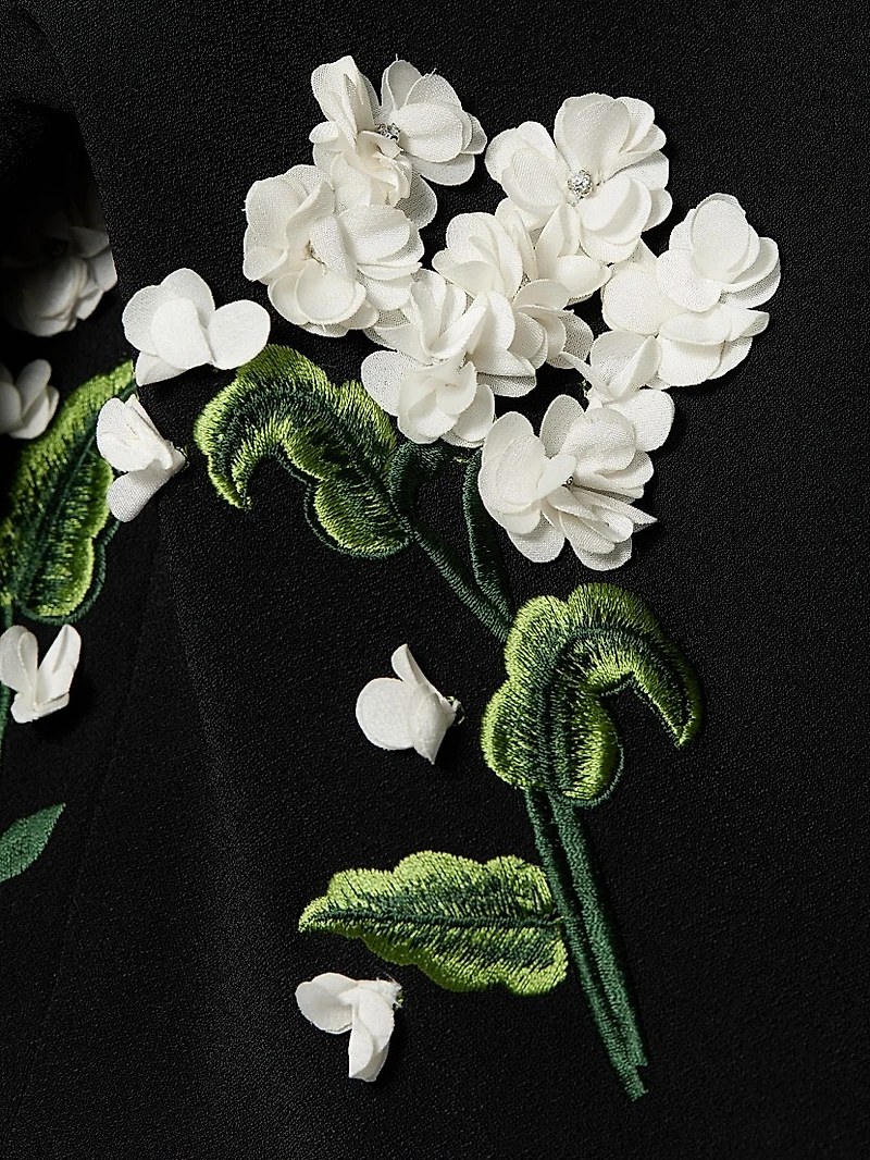 Addison Floral Appliqué Cropped Jacket