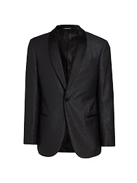 Tonal Check Virgin Wool-Silk Dinner Jacket