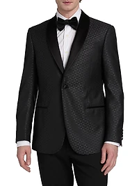 Tonal Check Virgin Wool-Silk Dinner Jacket