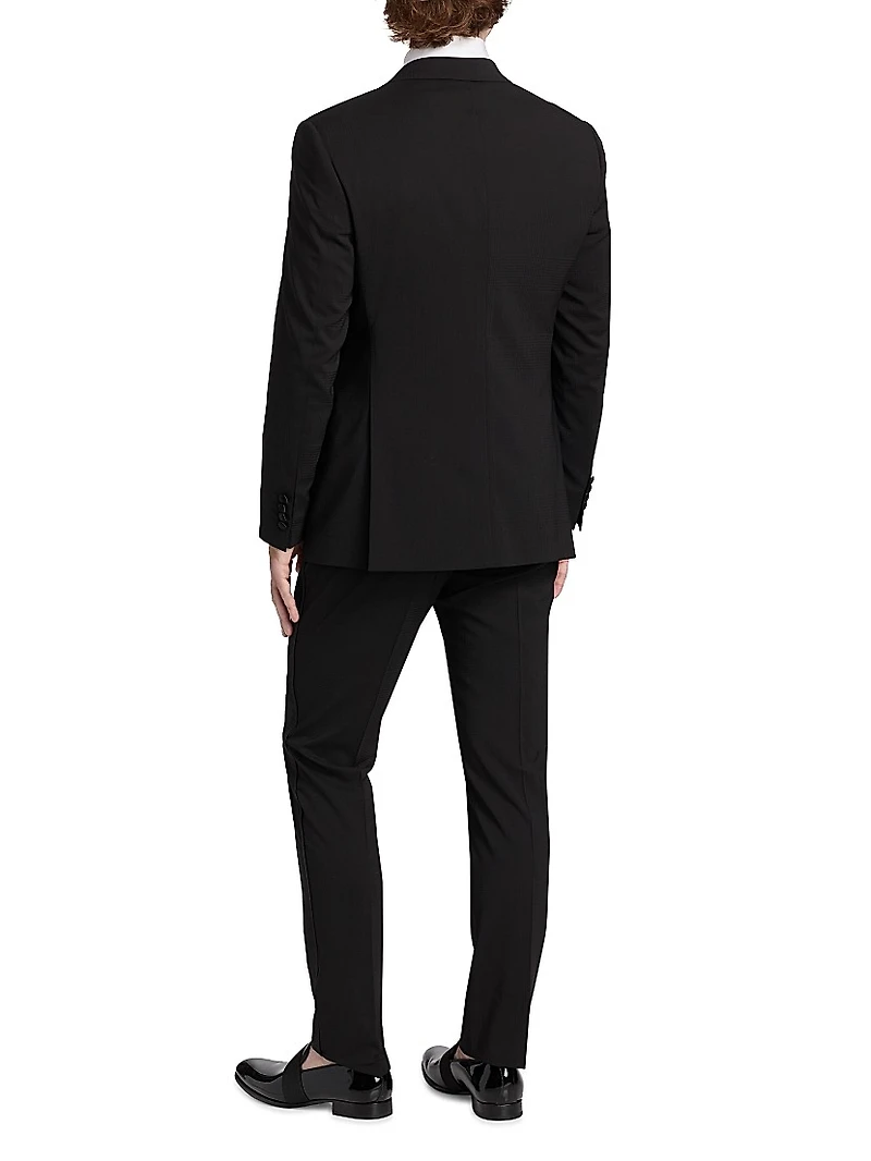 Satin-Lapel Wool Tuxedo