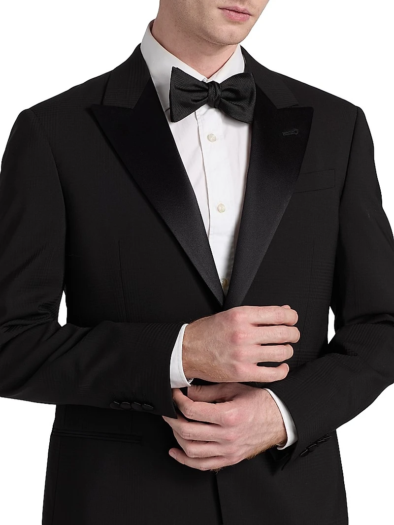 Satin-Lapel Wool Tuxedo