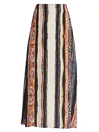 Lennon Sabrina Printed Crepe Midi-Skirt
