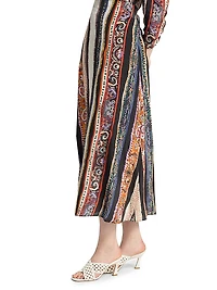 Lennon Sabrina Printed Crepe Midi-Skirt