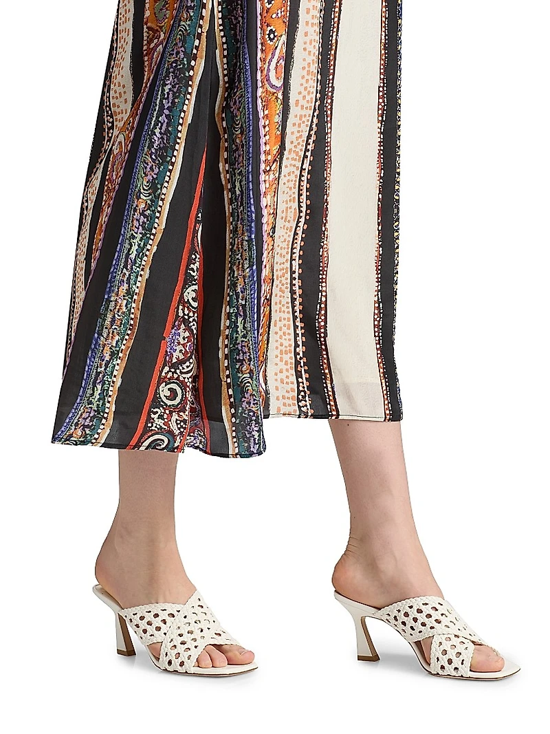 Lennon Sabrina Printed Crepe Midi-Skirt