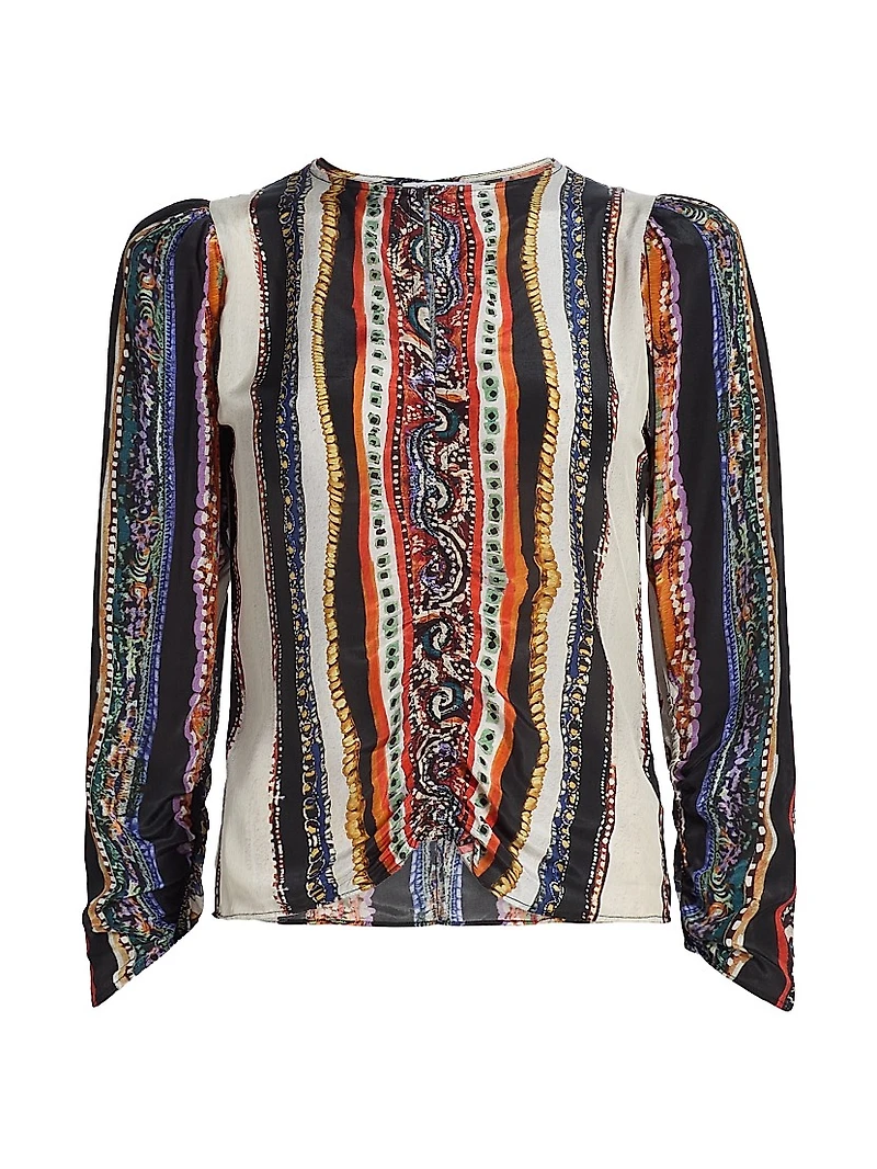 Lennon Paula Printed Crepe Top